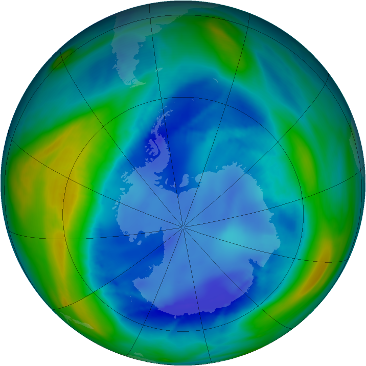 Antarctic ozone map for 21 August 2006